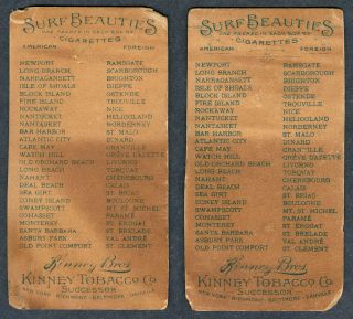 2 Kinney Bros.  Tobacco SURF BEAUTIES Cards (7155) 2