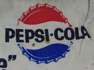 Vintage 1960s Say Pepsi Please Pop Soda Advertising Apron Change Money Holder 3