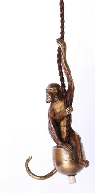 Antique Wien Bronze Monkey Figure Servant Call Ringer Push Button