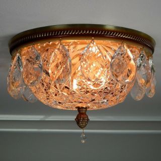 Vintage Crystal Flush Mount Ceiling Light Fixture