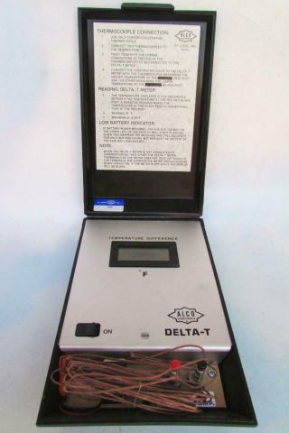 Vintage " Alco Controls " Delta - T Meter W/ Thermocouples (°f)