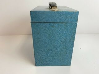 Vintage - 45 ' s Vinyl Records Storage Box & Carry Case Blue Metal 3