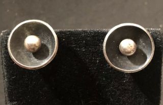 Sigi Pineda Vintage Taxco Mexican Sterling Silver Modernist Cuff Links
