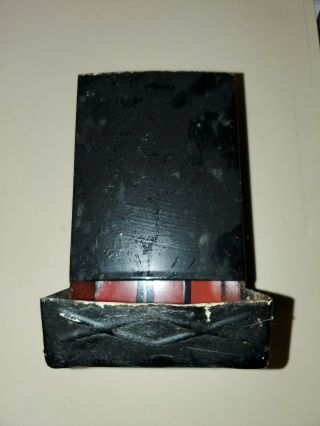 Vintage Tin Metal Wall Mount Match Box Stick Wood Matches Holder Crafts