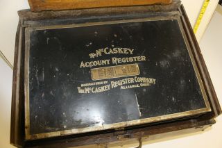Vintage Mccaskey Account Register Company Counter Receipt Recorder Wood & Tin