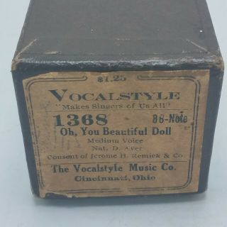 Vintage 88 - Note Piano Roll Pianola Vocalstyle 1368 Oh,  You Doll