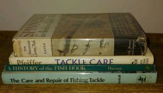 4 Vtg Fishing Books Care And Repair Of Fishing Tackle History Of The Fish Hook
