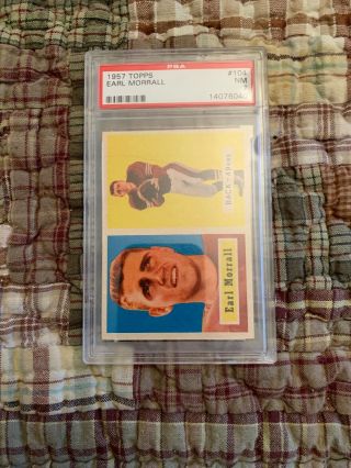 1957 Topps Football 104 Earl Morrall Psa 7 Nm.  Rc,  49ers,  Dolphins