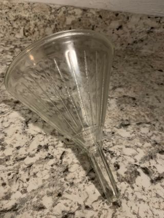 Funnel Large Vtg Glass Ribbed Apothecary Pharmacy Laboratory W.  T.  Co