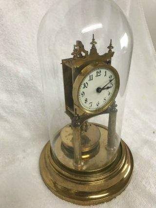 Antique Gustav Becker 400 Day Disc Pendulum Anniversary Clock With Glass Dome. 2