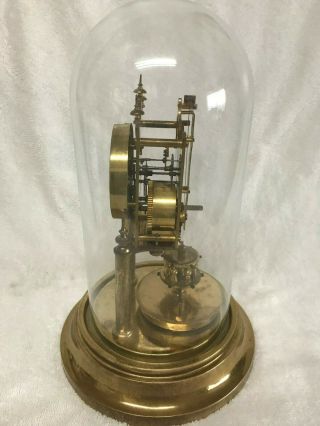Antique Gustav Becker 400 Day Disc Pendulum Anniversary Clock With Glass Dome. 3