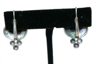 VINTAGE Signed Thailand 925 Sterling Silver Black Onyx Art Deco Style Earrings 2