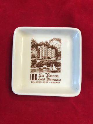 Vintage La Rocca Hotel Ristorante Ashtray Dish Richard Ginori Porcellana Ariston