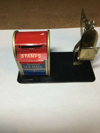 Vintage Scale Us Mail Box Stamps Tin Display Stamps Postage Scale