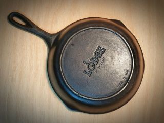 Vintage " Lodge " Cast Iron 8 " Skillet With " Heat Ring " 5sk Usa Seasoned