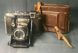 Vintage Zeiss Ikon Film Camera Tessar 1:2,  8 F=8cm Lens W/ Leather Case