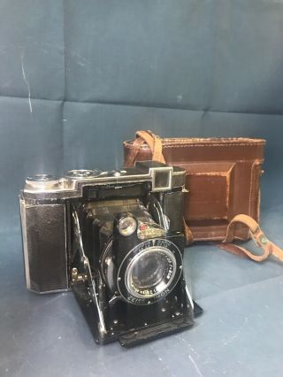 Vintage Zeiss Ikon Film Camera Tessar 1:2,  8 F=8CM Lens w/ Leather Case 3