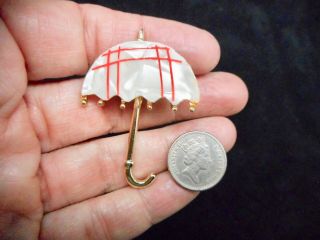 Authentic Vintage 1950 ' s SINGING IN THE RAIN Style Umbrella Brooch/Pin 2