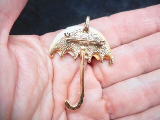Authentic Vintage 1950 ' s SINGING IN THE RAIN Style Umbrella Brooch/Pin 3