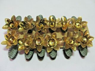 12 Vintage Christmas Tree Candle Holder Clips Metal Pinecone & Flower