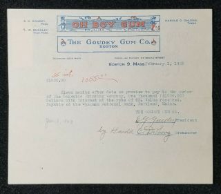 1922 Jsa Autographed E.  G Goudey & Harold Delong Oh Boy Gum Goudey Baseball Cards