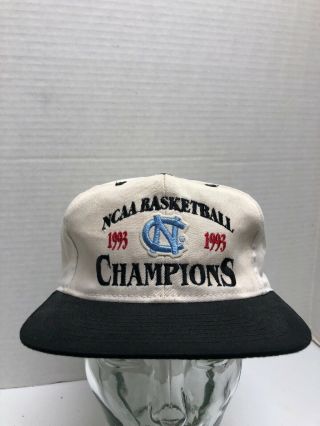 Vtg 90s 1993 North Carolina Tarheels Champions Hat Cap Snapback Basketball