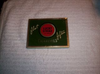 Lucky Strike Cigarette Tin Flat Fifties Its Toasted Vintage Advertising Tobacco