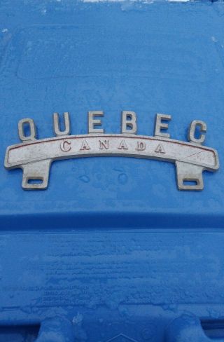 Vtg " Quebec " Canada License Plate Toppers By L.  S Farrell Montreal
