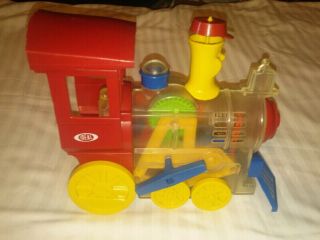 Vintage 1974 Ideal " Lil Toot " Wind - Up Whistling Toy Train - Colorful