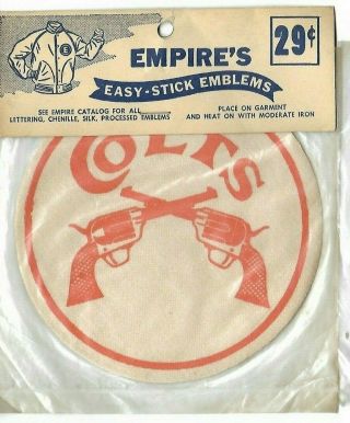 Vintage Empire Emblem Easy - Stick Press On Vintage Patch Houston Colts.  45s 1960s