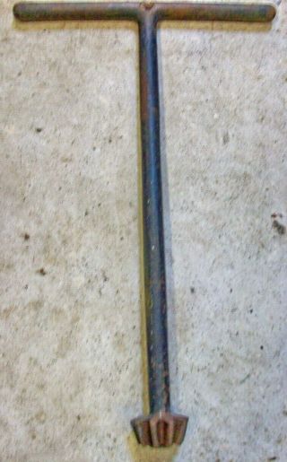 Antique Traction Elevator Wind - Up Safety Wrench Key 26 1/2” Tall,  Serial Number
