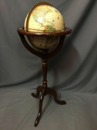 Bombay Company Replogle Globe Vintage Wood Flood Stand Display World Classic Map