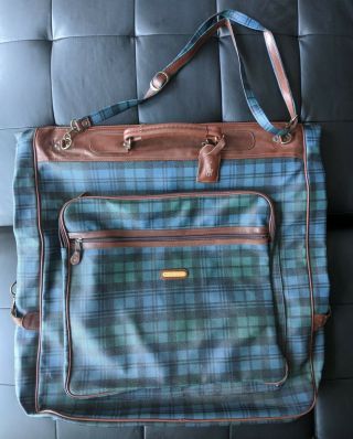 Authentic Vintage Polo Ralph Lauren Garment Bag Luggage Plaid Blackwatch