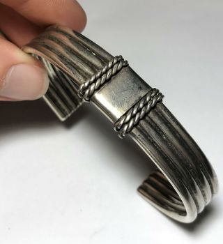 Vintage Sterling Silver 925 Modern Simple Cuff Bangle Bracelet 42g