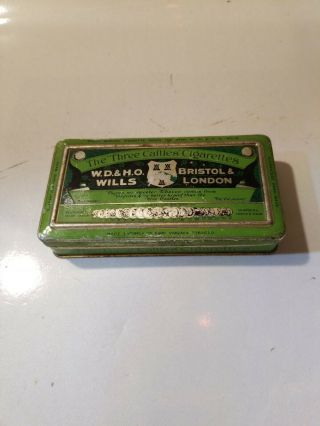 Vintage W.  D.  & H.  O Bristol & Wills,  The Three Caftles Cigarettes Tin