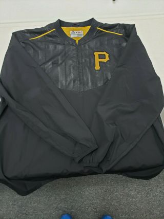 Mens Pittsburgh Pirates Half Zip Majestic Authentic Pullover Jacket Size 2xl