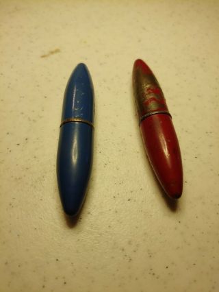 Vintage Red And Blue Bullet Style Lighters