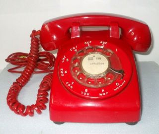 Vintage Stromberg Carlson Red Desk Rotary Dial Telephone