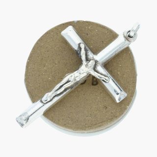 Goodbyebabylon / Sterling Silver Vintage Catholic Crucifix Cross / Pendant (3.  3g