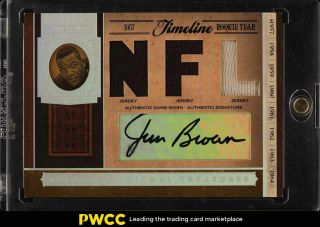 2006 National Treasures Timeline Nfl Jim Brown Auto Patch /15 Tl - Jb (pwcc)