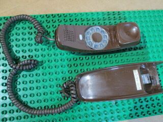 Vintage Western Electric Bell System Trimline Rotary Wall Phone - Brown