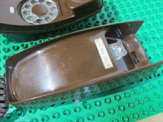 Vintage Western Electric Bell System Trimline Rotary Wall Phone - Brown 3