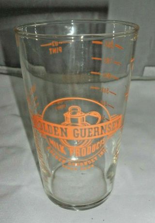 Vtg Golden Guernsey Milk Products Advertising Glass Measuring Cup Store Promo