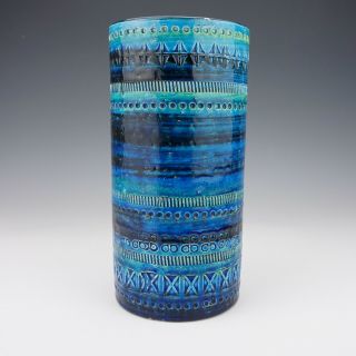 Vintage Bitossi Italian Pottery - Rimini Blue Chimney Vase - Retro 1960 