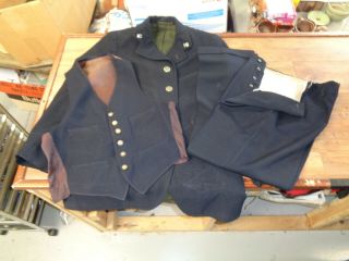 Rare Antique Illinois Central Railroad Trainman Uniform Jacket Vest Trousers