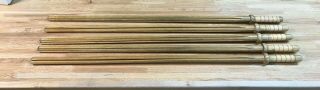 (5) Vintage Library Newspaper Rack Table Display Wooden Rod Sticks