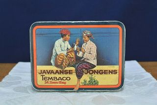 Vintage Javaanse Jongens Tobacco Tin Dutch Holland