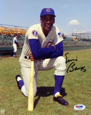 Ernie Banks Psa Dna Hand Signed 8x10 Cubs Photo Authentic Autograph
