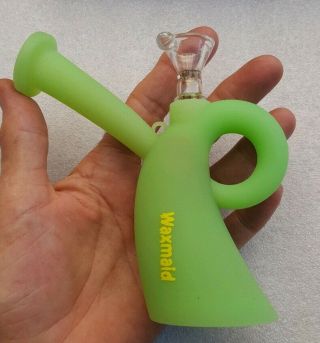 Waxmaid Water Pipe Silicone Bong Tobacco Pipe Glow In The Dark Green