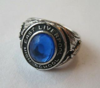 Vtg Sterling East Liverpool High School Class Ring Silver Bracelet Charm Ohio